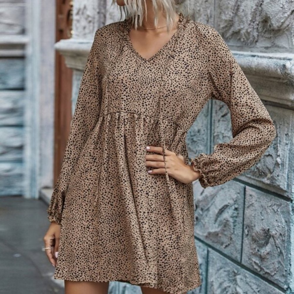 Fun and Fabulous Animal Print BabyDoll Dress - Picture 3 of 7
